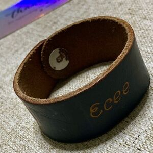 Black Leather Cuff Bracelet